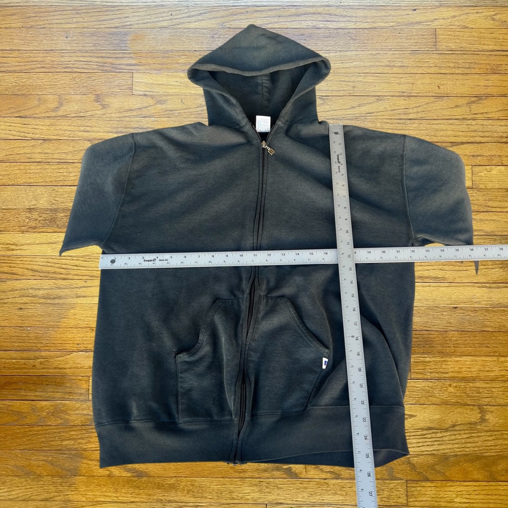Vintage Russell Athletic Faded Black Full Zip Hoodie Mens Large Streetwear - Picture 3 of 3
